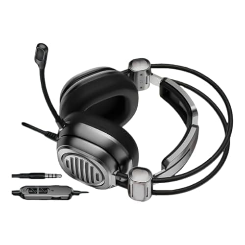 Nucelit Gaming Headsets Headphone Head Mounted Headsets with Adaptived Fit and Powerful Bass for Competitive Game Comfortable for Glasses Wearers