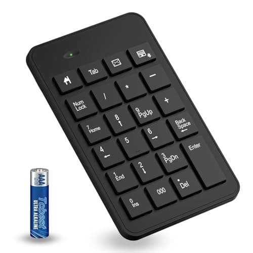 Bluetooth Number Pad with Battery, 23 Keys Wireless Numeric Keypad Upgraded Version of 10 key USB Keyboard Financial Accounting Numpad Compatible for Laptop, PC, Macbook, Notebook, Desktop,Surface Pro