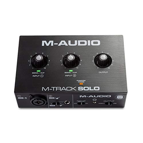 M-AUDIO M-Track Solo USB Audio Interface | XLR, Line and DI Inputs, Professional Software Suite for Recording, Streaming, and Podcasting