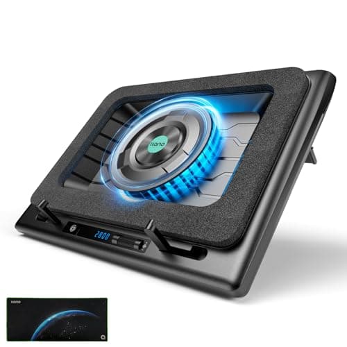 llano Gaming Laptop Cooling Pad Cooler Stand with 5.5inch External | Fan Adjustable Speed Touch Control 3-Port USB Rapid Temperature regulation for Computer Notebook 15-19in (V13 No RGB)