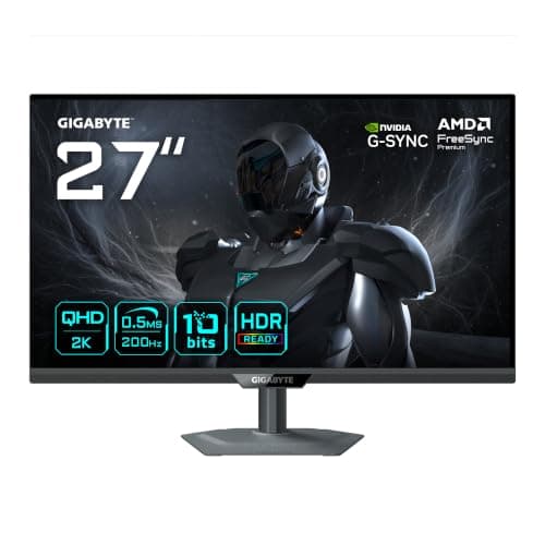 Gigabyte G27Q2 27” 2K QHD Gaming Monitor - 2560 x 1440, 200Hz, 1ms, 350 cd/m², G-Sync Compatible, FreeSync Premium, HDR10, HDMI 2.0, Displayport 1.4