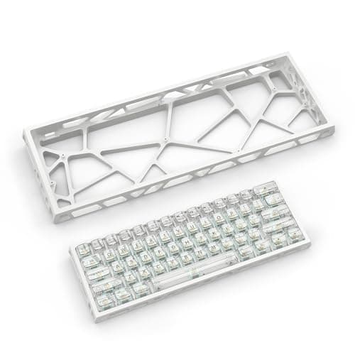 kutethy KY60 Hollow Out Aluminum Keyboard Case,60% Mechanical Keyboard Shell Custom Keyboard Barebones Compatible with Wooting60 Mad60 Win60 GH60 60HE(White)