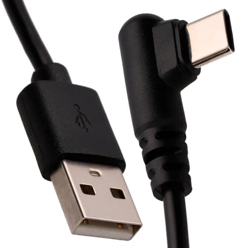 kenable Right Angled USB-C to USB-A Fast Charge Cable 22AWG Nylon Braided Gaming Phone Tablet Lead 0.5m 50cm