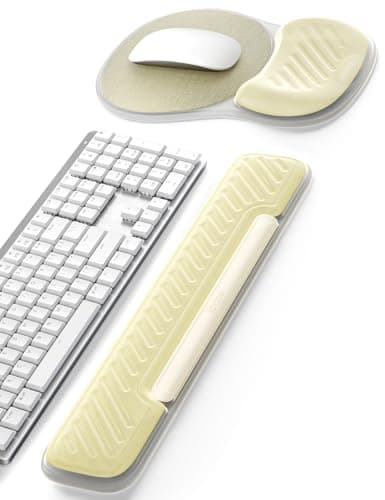 Vaydeer Keyboard Wrist Rest and Mouse Pad Set, Cooling Gel, Champagne