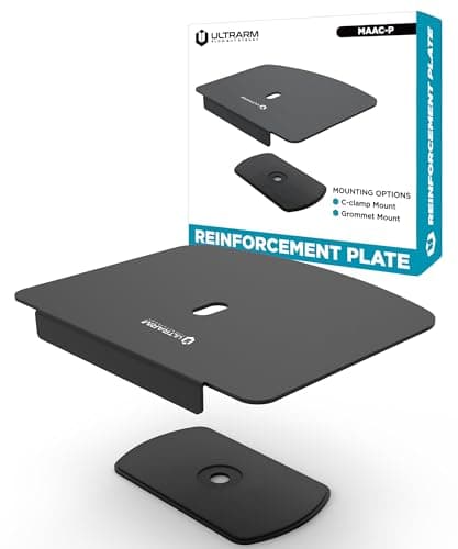 ULTRARM Steel Monitor Mount Reinforcement Plate for Glass & Thin Tabletops