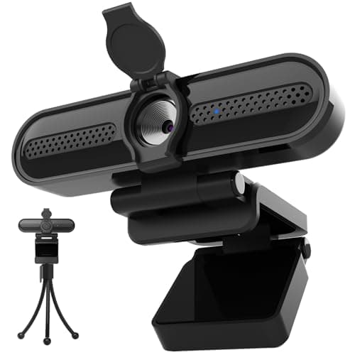 VIZOLINK W4DS HD Webcam for PC, 1080P 60fps Webcam with Microphone, HD Light Correction, Privacy Cover and Tripod, 78°Wide Angle, Plug &Play for Video Calling and Streaming, Zoom/Skype/Teams/Mac