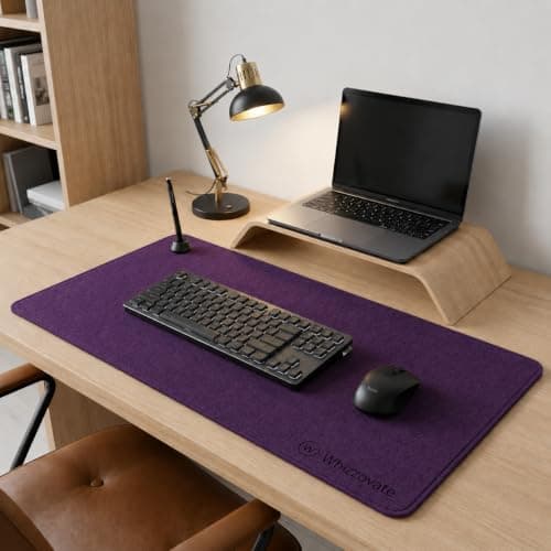 Purple Felt Desk Mat 90 x 40cm - Non-Slip Desk Pad for Keyboard & Mouse