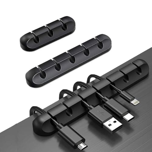 3 Pack Cable Holder Clips, Cable Clips Self Adhesive, Cable Management Cord Organiser Clips, for Home, Office, Car, Nightstand, Desk Accessories(Black)