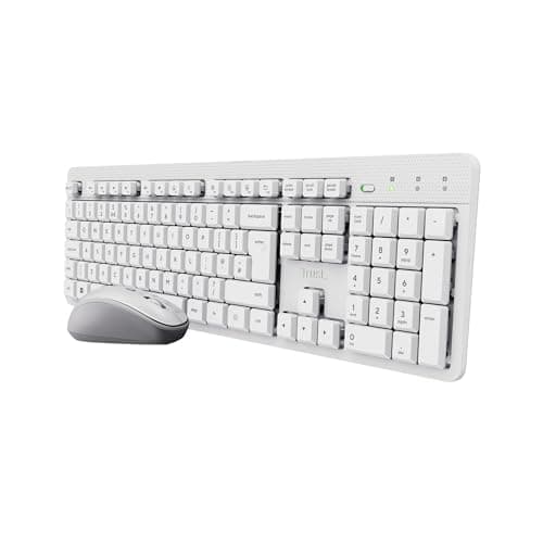 Trust Ody II Silent Wireless Keyboard and Mouse Set QWERTY UK Layout, White