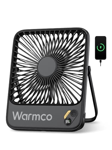Warmco D3 Portable Rechargeable Desk Fan 10000mAh, 15-24H Battery Life