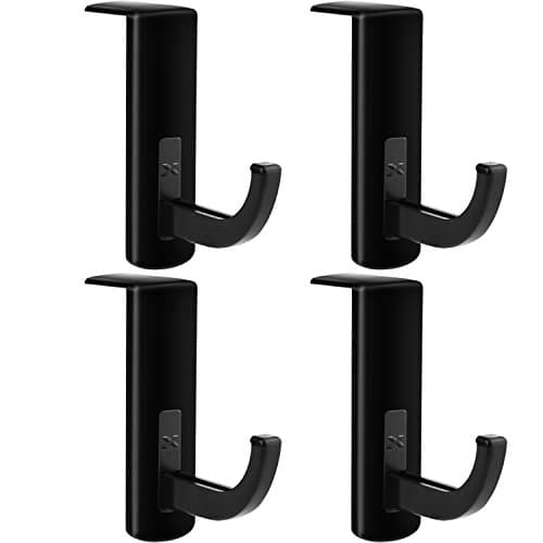 Mudder 4 Pack Headphone Hanger Hook for Monitor, Adhesive Mount, Black