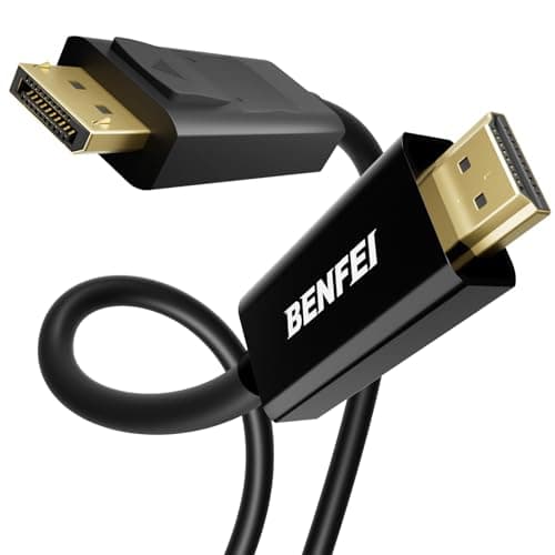 DisplayPort to HDMI Cable, Benfei Gold-Plated DisplayPort (DP) to HDMI 1.8M Cable Compatible for Lenovo, Dell, HP, Asus and other brand