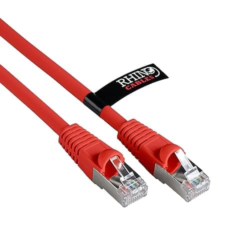 rhinocables CAT 6a Ethernet Cable | 10Gbps S/FT High-Speed & Large Bandwidth Data Transfer | Reliable LAN Network RJ45 Cable | Wi-Fi Broadband Cable for Seamless Gaming & Streaming (1.5m, Red)