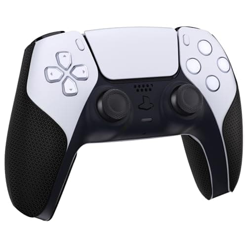 PlayVital Premium Grip for ps5 Wireless Controller, Split Design Anti-Skid Soft Hexagonal Diamond Textures Sweat-Absorbent Handle Grips Protector for ps5 Controller – Black