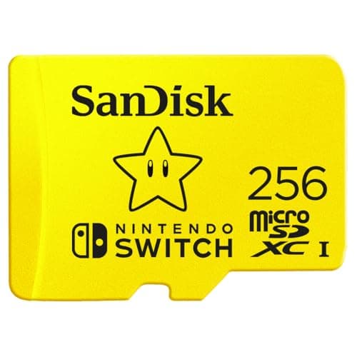 SANDISK microSD Card 256GB, Super Mario Super Star Edition | Officially Licensed for Nintendo-Switch, UHS-I, Up to 100MB/s Read Speeds, Instantly add additional space