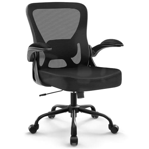 Coscendo Ergonomic Mesh Office Chair with Flip-Up Armrests, Black