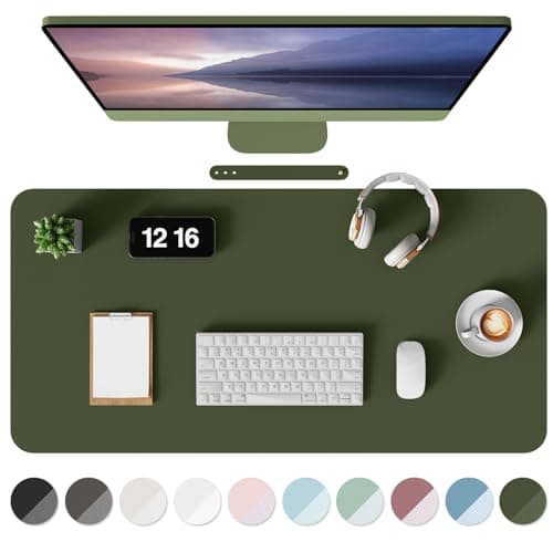MOLMO Leather Desk Mat, Mouse Pad & Laptop Mat Dark Green 60x35 cm