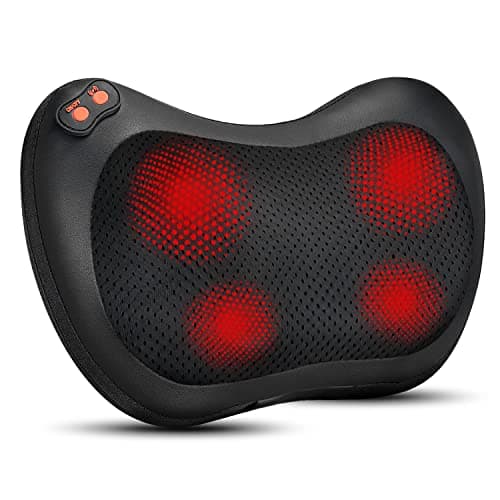 iKristin Back Neck Massager, Shiatsu Rolling Massage Pillow with Heat