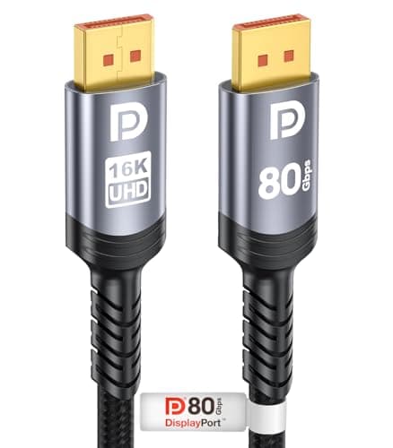 Sniokco 80Gbps DisplayPort Cable 2.1 1.5M VESA Certified 16K DP Cable