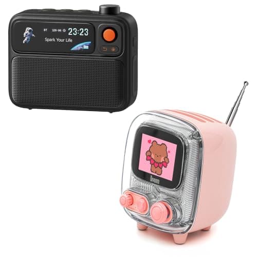 Divoom Tiivoo-2 Retro Pixel Art Bluetooth Speaker & Flowtoo White Noise Machine – FM Radio, Sleep Sounds, Alarm Clock and Gift Set