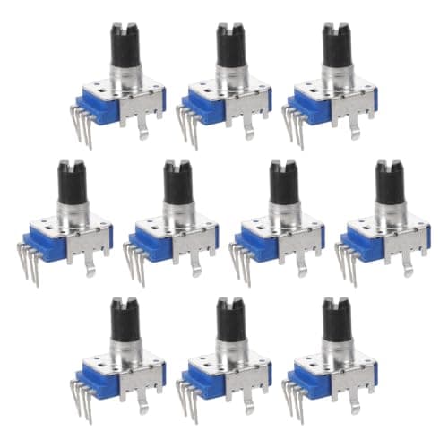 HAKIDZEL 10pcs Rotary Encoder Knob for Electronic Piano with 4 Pin Double Linear Potentiometer Layout, Smooth Rotation Volume Control Knob for Keyboard Instrument Repair and Upgrade