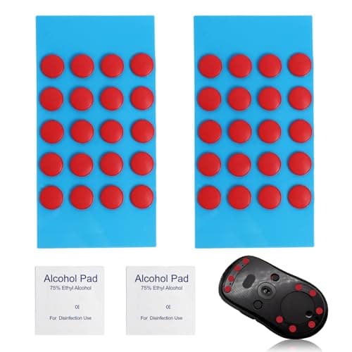 40 PCS Dot Mouse Skates for Glass Mouse Pad, 6mm Self-Adhesive Mouse Feet Skates Rounded Universal, High-Density PTFE, Compatible with Gaming Mouse Feet Replacement, Curved Edges Smooth Glide Fast