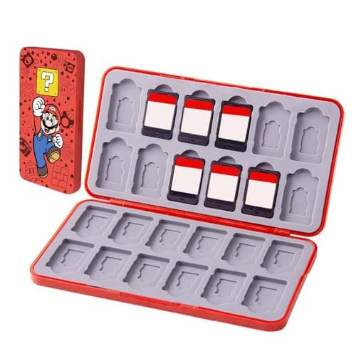 PERFECTSIGHT Cute Game Card Case for Nintendo Switch 2 & Switch Lite & OLED, 24 Game Holder Cartridge Case for Game Cards and SD Cards, Kawaii Portable Compact Storage Box (Red, 24 Slots)