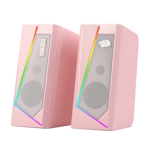 Redragon GS520 RGB Desktop Speakers, 2.0 Channel PC Computer Stereo Speaker with 6 Colorful LED Modes, Enhanced Sound and Easy-Access Volume Control, USB Powered w/ 3.5mm Cable