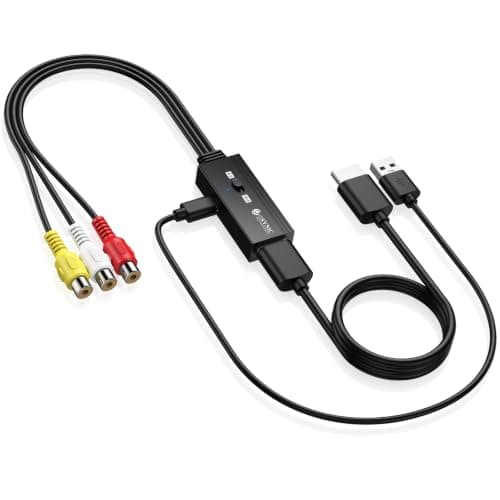 eSynic 1080P@60hz RCA to HDMI Converter 4:3/16:9 Switch Support NTSC/PAL