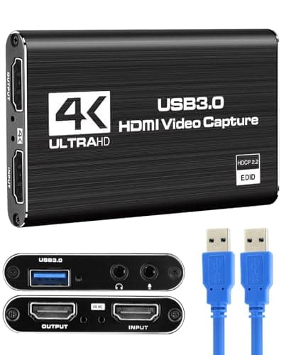4K HDMI Video Capture Card USB 3.0 Video Capture Device Full HD 1080P 60FPS | Game Capture Card for Streaming Recording PS5 Nintendo Switch Xbox Camera PC OBS