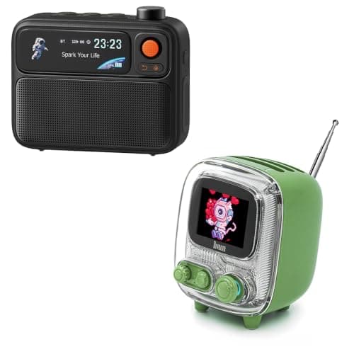 Divoom Tiivoo-2 Retro Pixel Art Bluetooth Speaker & Flowtoo White Noise Machine – FM Radio, Sleep Sounds, Alarm Clock and Gift Set
