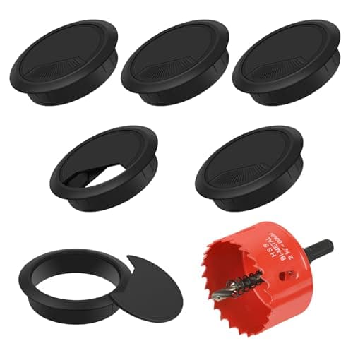 Flintronic 6PCS Desk Grommet with Hole Saw, Ø60mm Desk Cable Grommets