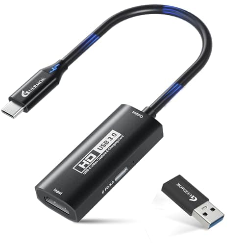 Guermok 4K USB3.0 HDMI Capture Card with PD 100W, 2K@30FPS or 1080P@60FPS