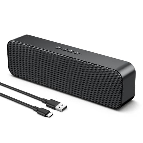 KASOHQEE Computer Speakers for Desktop PC,USB Powered & Plug and Play,with Bluetooth 5.3/3.5mm AUX Input,Small Laptop Soundbar with Stereo Fits Under Monitor for Office Work,Gaming,Music