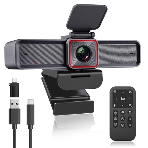 Angetube 4K Webcam with AI Tracking,Streaming Web Camera for PC/Mac,USB3.0 | HDR, AI Noise-Canceling Mic, Ideal for Laptop, Video Web Cam for Meeting, Conference, Live Streaming, Works with Zoom, Teams