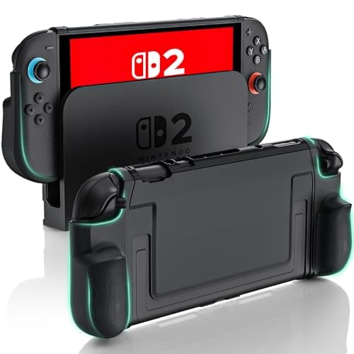 BHGift Grip Case for Switch 2 2025, Dockable Case, Black | Handheld Case made in TPU and PC, Ultra Slim Protective Case for Switch 2 with Scratch Resistance