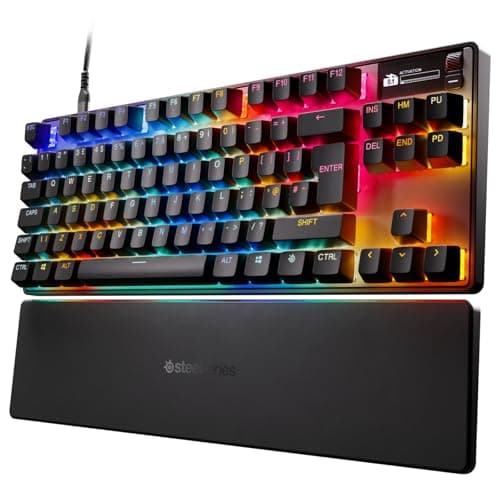 SteelSeries Apex Pro TKL Gen 3 Gaming Keyboard - OmniPoint 3.0 Analog Magnetic Switches, QuickSet Auto-Presets (Rapid Trigger, Rapid Tap/SOCD, Protection Mode), OLED, RGB, PBT, USB-C, English QWERTY