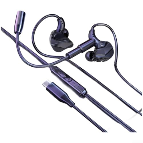 Detachable Mic Wired Earbuds for Clear Voice Chat(B)