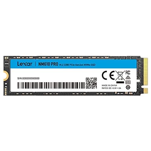 Lexar NM610PRO 500GB SSD, M.2 2280 PCIe Gen3x4 NVMe 1.4, Up to 3300MB/s Reading, 1700MB/s Write, 3D NAND Flash Internal Drives for Notebook, Desktop, PC