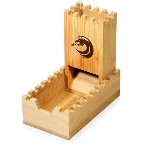 DNDND Bamboo Folding Dice Tower for Dungeons and Dragons D&D Tabletop Game and RPG Games (Skull)