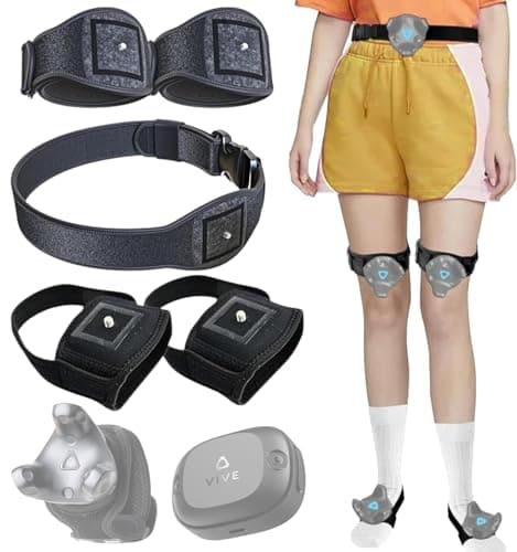 Skywin VR Tracker Belt & Strap Bundle for HTC Vive & Oculus Quest 2 (Black, 1 Belt, 2 Hands, 2 Feet)