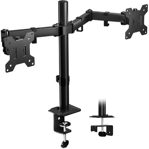ERGOMAKER Dual Monitor Arm for 13"-27" Screens, VESA 75/100mm, Black