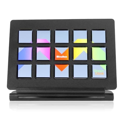 Stream Deck Controller, All-In-One Keypad for Streaming, 15 Custom Keys, Studio Controller LCD Custom Keyboard for Elgato 4KCU for OBS for Twitch for YouTube for Twitter