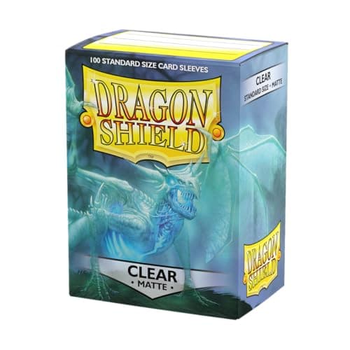 Dragon Shield | Standard Size Card Matte Sleeves | 100 CT - Smooth & Tough Premium TCG Sleeves | Compatible with Pokemon, Flesh & Blood, One Piece & Magic the Gathering | Clear - Matte