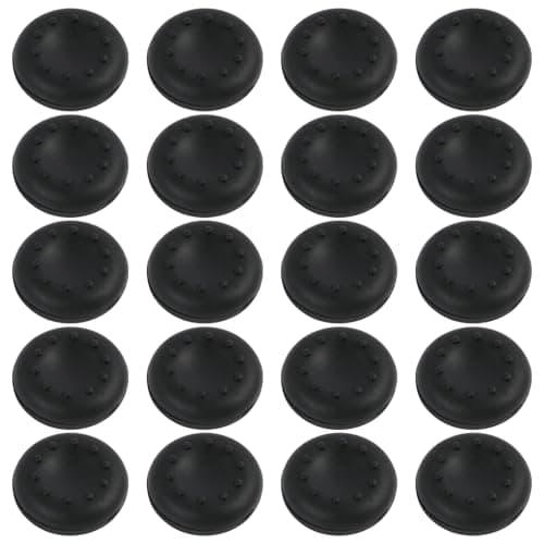 20PCS Thumb Grip Joystick Cap Analog Stick Cap Black, Silicone Non-Slip Thumb Grips Joystick Caps for Controller Grips with Comfortable Texture for Enhanced Control and Protection in Gameplay