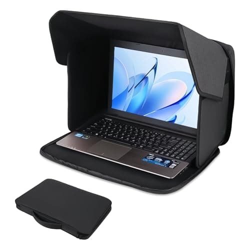 Laptop Sun Shade Cover Sleeve Bag 2in1 Foldable Laptop Hood Privacy Shield