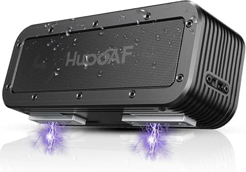 Hupoaf Bluetooth Speaker, 100W PEAK Portable Loud Speakers Wireless, Black | 50W Stereo Bass, 30H Playtime, IPX7 Waterproof Outdoor Speakers, 3EQ, AUX, TF Card, TWS Pairing, Powerful Speaker Home/Party