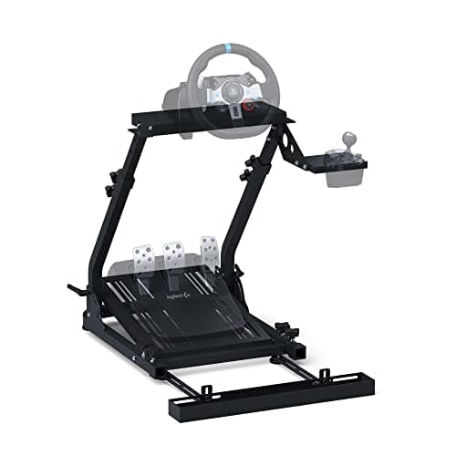 GT OMEGA Racing Wheel Stand for Logitech G920 G29 G923 Driving Force Gaming Steering Wheel, Pedals & Gear Shifter Mount V1, PS4, Xbox, Ferrari, PC - Tilt-Adjustable to Ultimate Sim Racing Experience