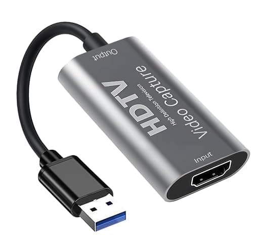 Video Capture Card, 4K HDMI to USB capture card, Full HD 1080p video capture device, HDMI Video Game Capture for OBS, Plug and Play, for Windows and Mac OS, Game and Recording, Calls