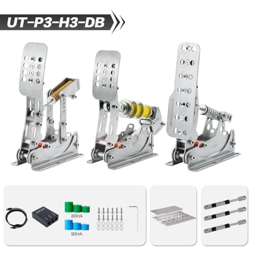 Simjack UT Sim Racing Pedals 200KG Load Cell Brake Pedal PC Racing Simulator Pedals Pressure Sensor HE Hydraulic Pedal (PRO-DB)